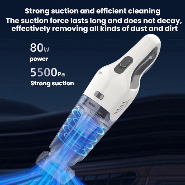 Car-mounted High-power Strong Suction Cordless Vacuum Cleaner, Color: White 5500PA - Vacuum Cleaner by buy2fix | Online Shopping UK | buy2fix