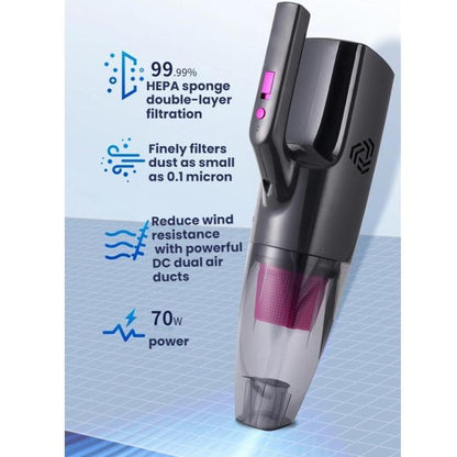 Small Powerful Handheld Vacuum Cleaner For Car And Desktop Use, Specification: 7500PA Brushed(Gray) - Vacuum Cleaner by buy2fix | Online Shopping UK | buy2fix