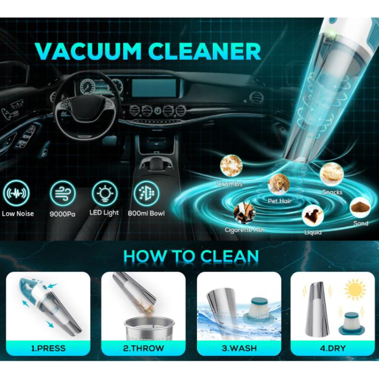 3.8m Corded Handheld Car Vacuum Cleaner with Brushless Motor(Blue) - Vacuum Cleaner by buy2fix | Online Shopping UK | buy2fix