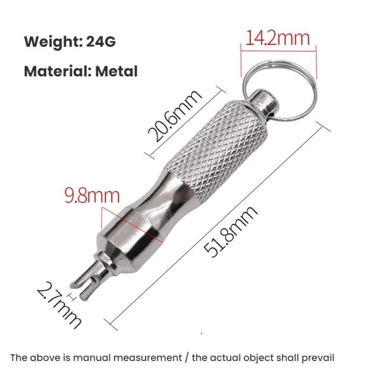 Car Tire Motorcycle Bicycle Valve Core Switch Wrench(Keychain Stainless Steel) - Hand Tool Sets by buy2fix | Online Shopping UK | buy2fix