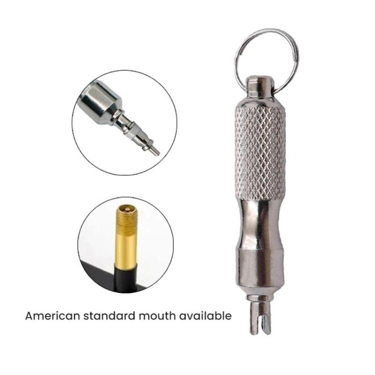 Car Tire Motorcycle Bicycle Valve Core Switch Wrench(Keychain Stainless Steel) - Hand Tool Sets by buy2fix | Online Shopping UK | buy2fix