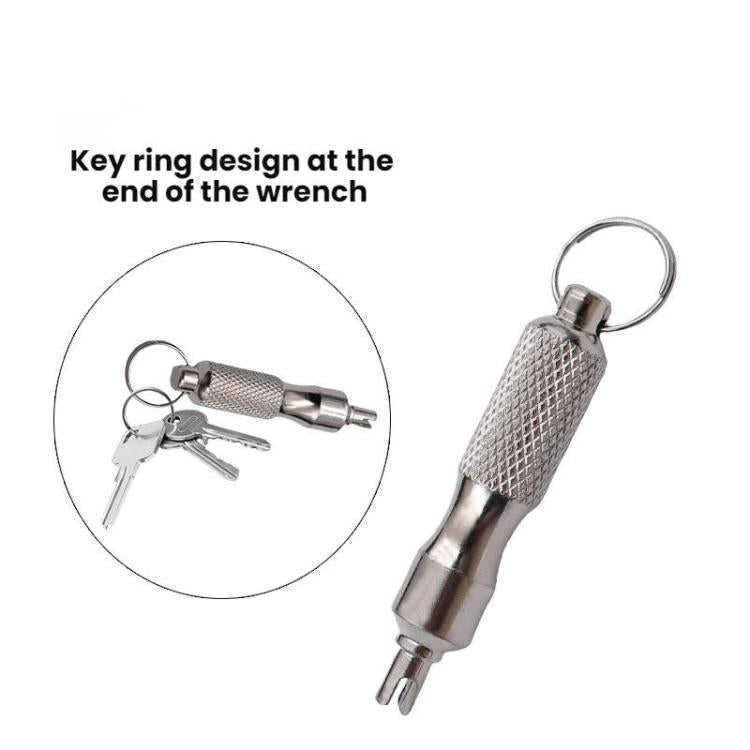 Car Tire Motorcycle Bicycle Valve Core Switch Wrench(Keychain Stainless Steel) - Hand Tool Sets by buy2fix | Online Shopping UK | buy2fix