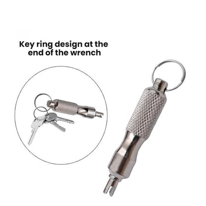 Car Tire Motorcycle Bicycle Valve Core Switch Wrench(Keychain Stainless Steel) - Hand Tool Sets by buy2fix | Online Shopping UK | buy2fix