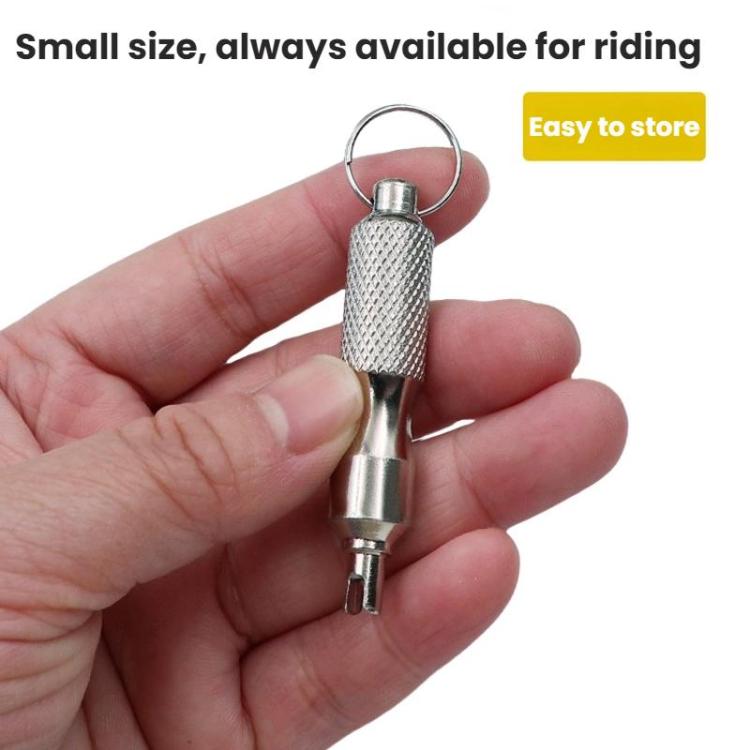 Car Tire Motorcycle Bicycle Valve Core Switch Wrench(Keychain Stainless Steel) - Hand Tool Sets by buy2fix | Online Shopping UK | buy2fix