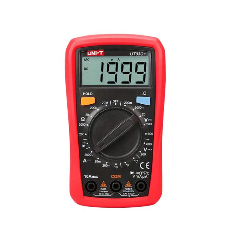 UNI-T UT33C+ Palm Size Multimeter With Backlit LCD Display, 600V 10A AC/DC Voltage Tester - Digital Multimeter by UNI-T | Online Shopping UK | buy2fix