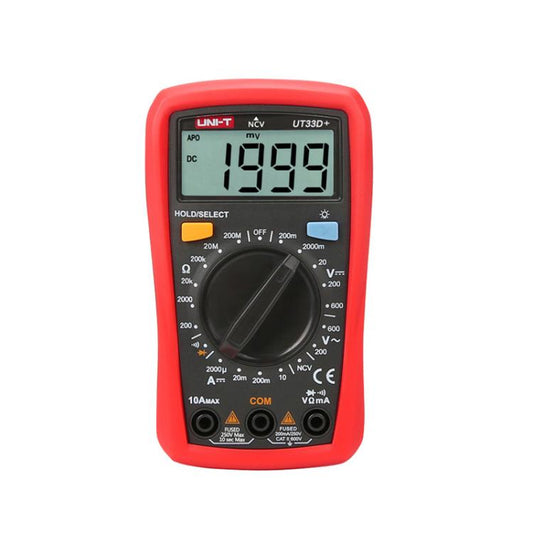 UNI-T UT33D+ Palm Size Multimeter With Backlit LCD Display, 600V 10A AC/DC Voltage Tester - Digital Multimeter by UNI-T | Online Shopping UK | buy2fix