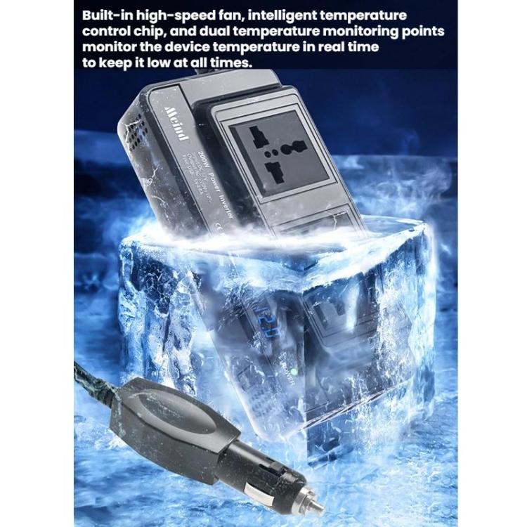 Meind 200W Car Inverter To 220V Fast Charging Dual Socket(Universal 12V) - Others by Meind | Online Shopping UK | buy2fix
