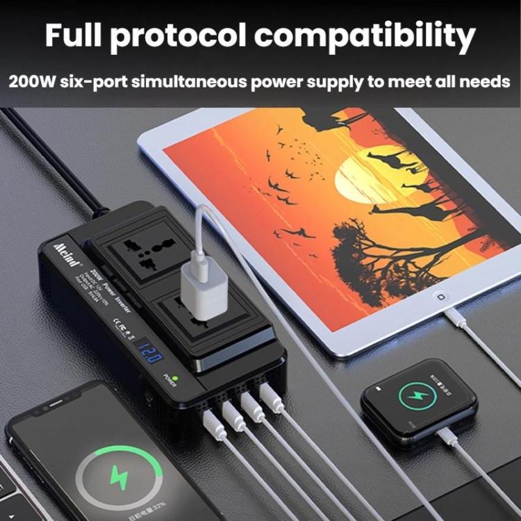 Meind 200W Car Inverter To 220V Fast Charging Dual Socket(Universal 24V) - Others by Meind | Online Shopping UK | buy2fix