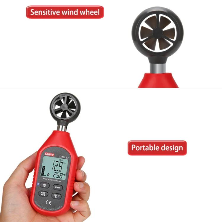 UNI-T UT363  Digital Anemometer Wind Speed Meter 12-Level Dynamic Indicator - Tachometers & Anemometer by UNI-T | Online Shopping UK | buy2fix