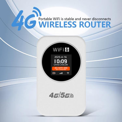 Eurasian Edition 4G/5G Portable WiFi Hotspot 300Mbps Mobile Router With Time Display, 3000mAh Built-In Battery(White) - 4G Mobile Wifi by buy2fix | Online Shopping UK | buy2fix