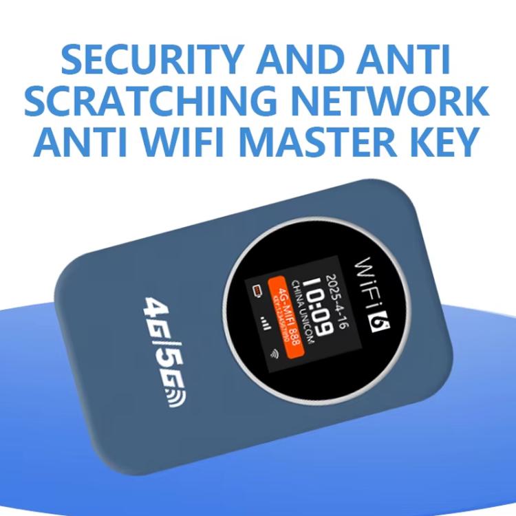 Eurasian Edition 4G/5G Portable WiFi Hotspot 300Mbps Mobile Router With Time Display, 3000mAh Built-In Battery(Blue) - 4G Mobile Wifi by buy2fix | Online Shopping UK | buy2fix