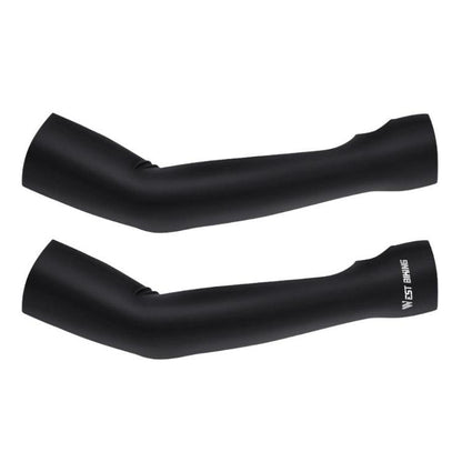 WEST BIKING 1pair Outdoor Cycling Ice Silk UV-Protective Arm Sleeves Fishing Travel Arm Protection Ice Sleeves(Black) - Protective Gear by WEST BIKING | Online Shopping UK | buy2fix