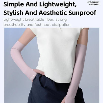 WEST BIKING 1pair Outdoor Cycling Ice Silk UV-Protective Arm Sleeves Fishing Travel Arm Protection Ice Sleeves(Black) - Protective Gear by WEST BIKING | Online Shopping UK | buy2fix