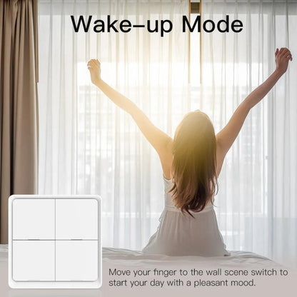 Graffiti Smart Home Wireless Scene Switch APP Timer 4-Button Adhesive Smart Switch(White No Battery) - Smart Switch by buy2fix | Online Shopping UK | buy2fix