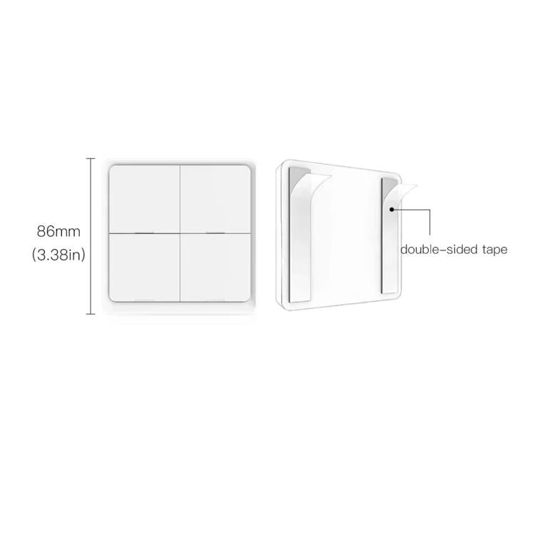 Graffiti Smart Home Wireless Scene Switch APP Timer 4-Button Adhesive Smart Switch(White No Battery) - Smart Switch by buy2fix | Online Shopping UK | buy2fix
