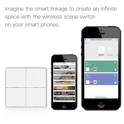 Graffiti Smart Home Wireless Scene Switch APP Timer 4-Button Adhesive Smart Switch(White No Battery) - Smart Switch by buy2fix | Online Shopping UK | buy2fix