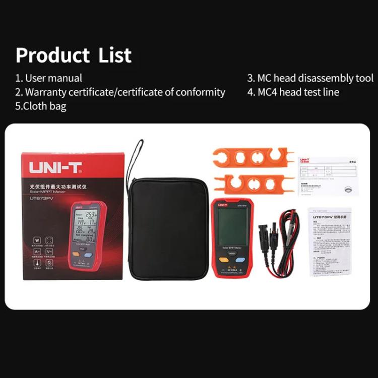 UNI-T UT673PV Solar MPPT Meter Solar Panel Maximum Power Tester Maintenance Diagnostic Tool - Current & Voltage Tester by UNI-T | Online Shopping UK | buy2fix
