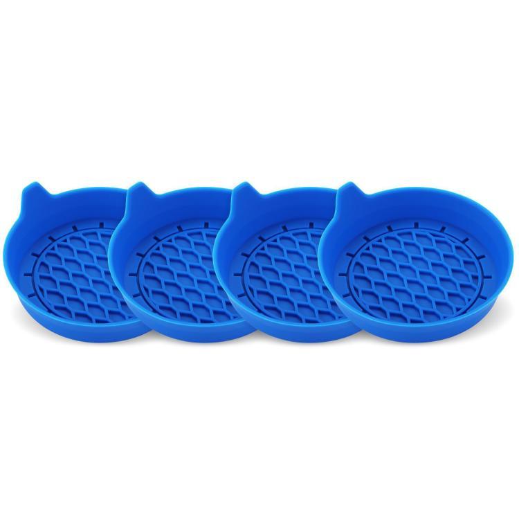 4pcs Anti-squeak Anti-slip Car Coaster With Handle(Blue) - Car Drink Holders by buy2fix | Online Shopping UK | buy2fix
