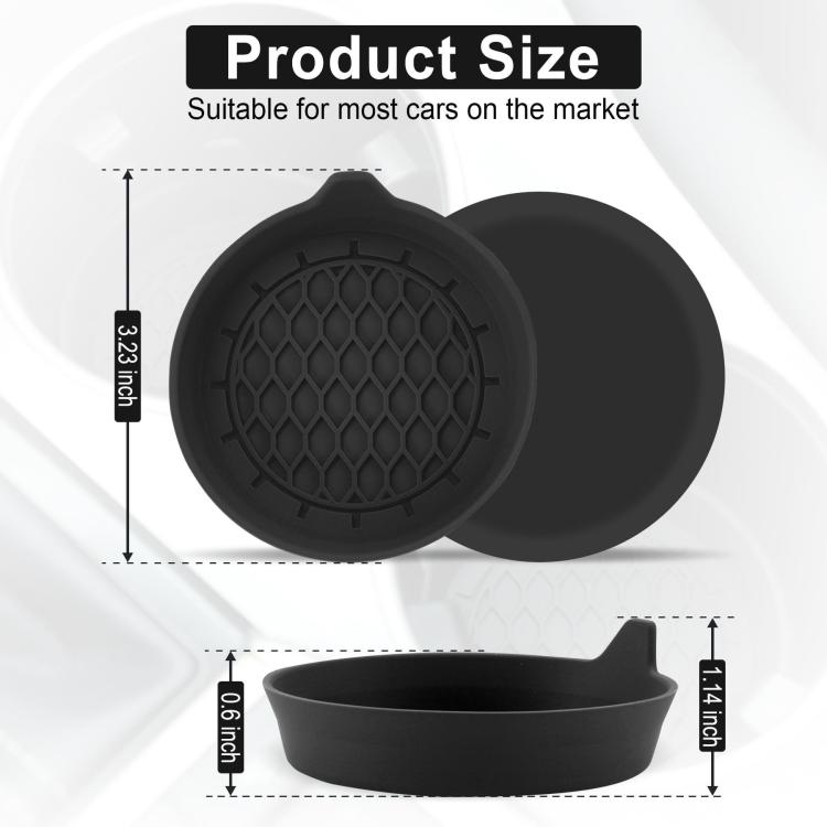 4pcs Anti-squeak Anti-slip Car Coaster With Handle(Gray) - Car Drink Holders by buy2fix | Online Shopping UK | buy2fix