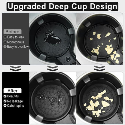 4pcs Anti-squeak Anti-slip Car Coaster With Handle(Black) - Car Drink Holders by buy2fix | Online Shopping UK | buy2fix
