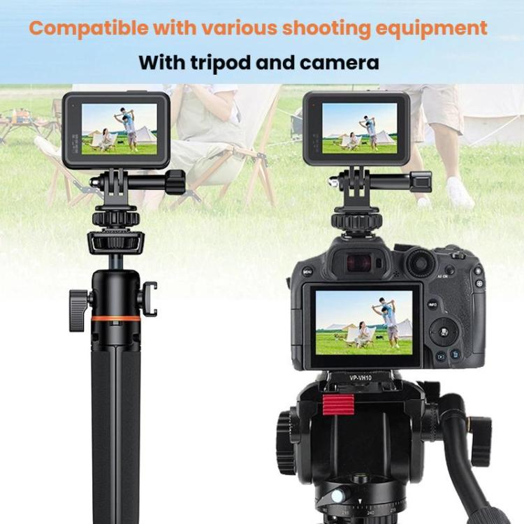 VRIG AC24 1/4 Cold Shoe Mount to Action Camera Adapter Cold Shoe Base F External Camera Tripod(Black) - Connection Mount by VRIG | Online Shopping UK | buy2fix