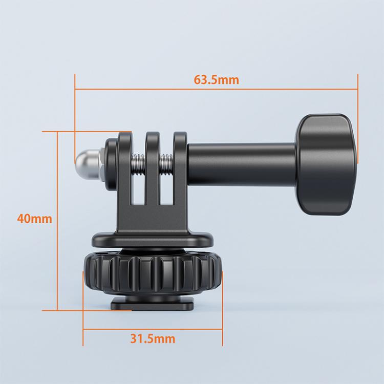 VRIG AC24 1/4 Cold Shoe Mount to Action Camera Adapter Cold Shoe Base F External Camera Tripod(Black) - Connection Mount by VRIG | Online Shopping UK | buy2fix