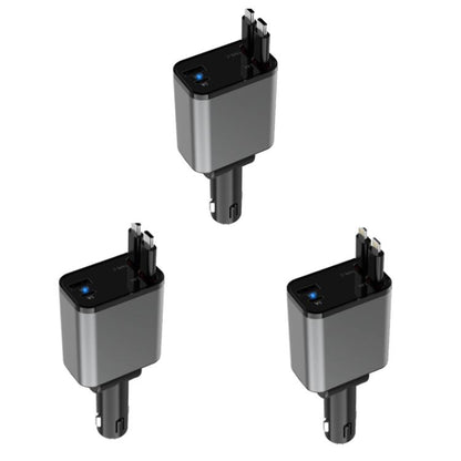 PD30W Car Charger With Retractable Cable(TYPE-C+TYPE-C) - Car Charger by buy2fix | Online Shopping UK | buy2fix