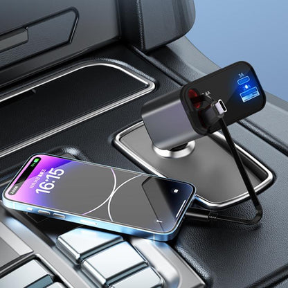 PD30W Car Charger With Retractable Cable(TYPE-C+8 Pin) - Car Charger by buy2fix | Online Shopping UK | buy2fix