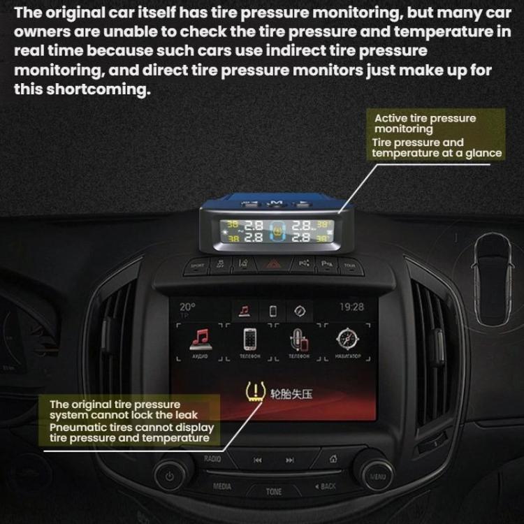 Automotive TPMS Four-Tire Pressure Monitor, Specification: Beep Sound Version Internal Sensor(Vietnamese) - Tire Pressure Gauges by buy2fix | Online Shopping UK | buy2fix