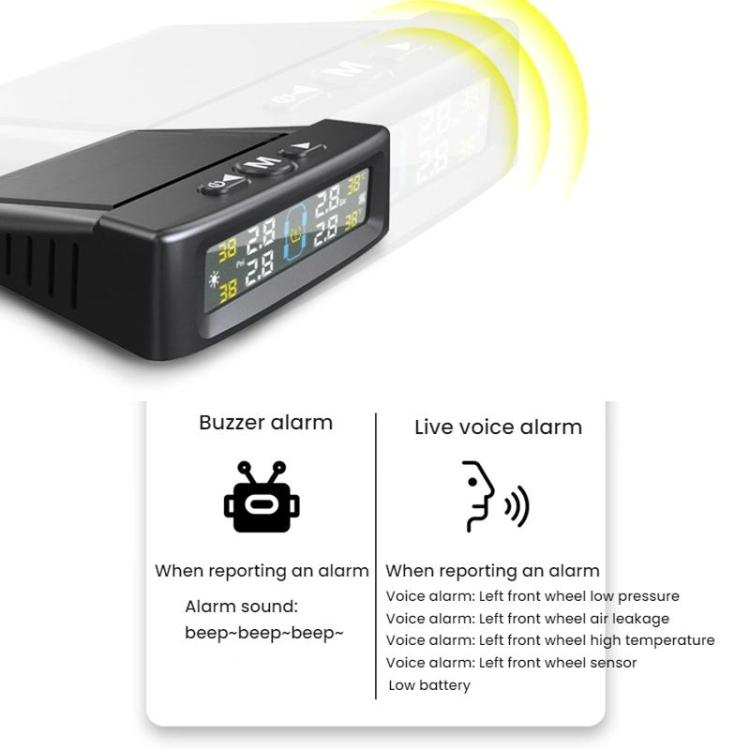 Automotive TPMS Four-Tire Pressure Monitor, Specification: Beep Sound Version External Sensor(Russian) - Tire Pressure Gauges by buy2fix | Online Shopping UK | buy2fix