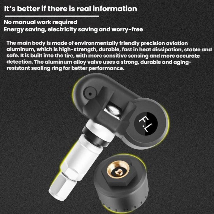 Automotive TPMS Four-Tire Pressure Monitor, Specification: Beep Sound Version External Sensor(Spanish) - Tire Pressure Gauges by buy2fix | Online Shopping UK | buy2fix