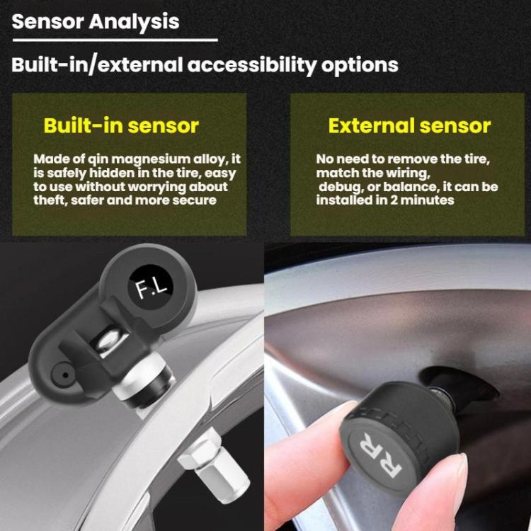 Automotive TPMS Four-Tire Pressure Monitor, Specification: Voice Version External Sensor(Japanese) - Tire Pressure Gauges by buy2fix | Online Shopping UK | buy2fix