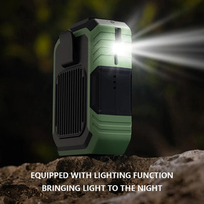 Rechargeable Waist-Mounted Clip Fan With 3-Speed Settings & LED Flashlight Hands-Free Cooling For Construction, Outdoor Work, Hiking(Orange) - Electric Fans by buy2fix | Online Shopping UK | buy2fix