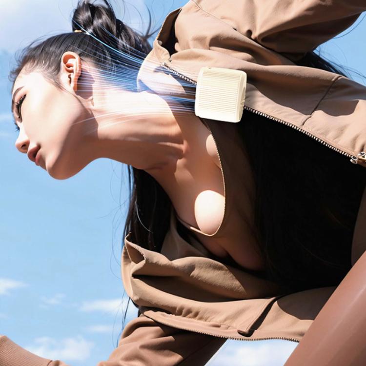 High-speed Waist-mounted Fan Outdoor Clip-on USB Mini Fan(Beige) - Electric Fans by buy2fix | Online Shopping UK | buy2fix