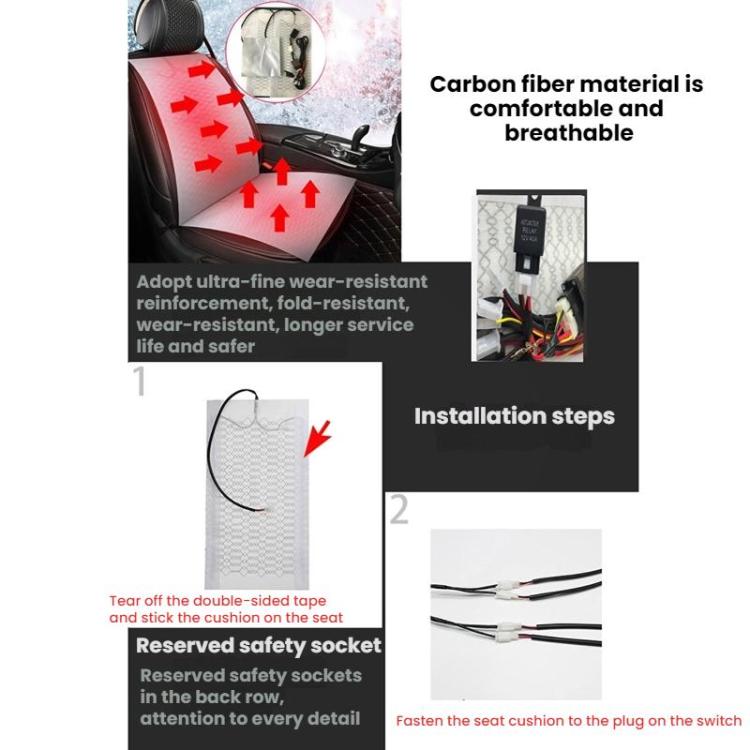 12V Universal Winter Car Seat Heating Pad Set 8: 5-gear + 2 Seats (4 Heating Pads) - Seat Accessories by buy2fix | Online Shopping UK | buy2fix
