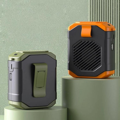 F31 Rechargeable Waist-Mounted Clip Fan With 5-Speed Adjustable Airflow, Stand & Flashlight(Green) - Electric Fans by buy2fix | Online Shopping UK | buy2fix