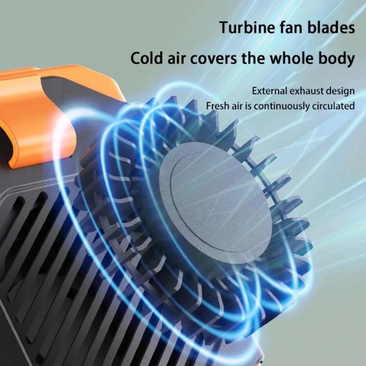 F31 Rechargeable Waist-Mounted Clip Fan With 5-Speed Adjustable Airflow, Stand & Flashlight(Orange) - Electric Fans by buy2fix | Online Shopping UK | buy2fix