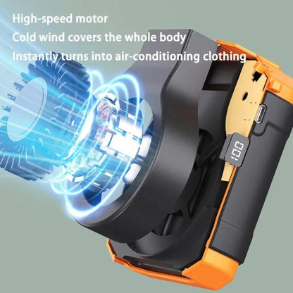 F31 Rechargeable Waist-Mounted Clip Fan With 5-Speed Adjustable Airflow, Stand & Flashlight(Orange) - Electric Fans by buy2fix | Online Shopping UK | buy2fix