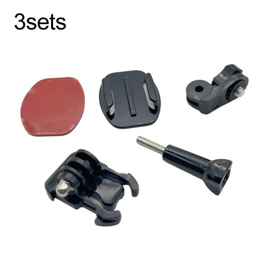 3sets 1/4 Screw Adapter Quick-Release Base Motorcycle Helmet Accessory Base, Spec: Plane - Helmet Mount by buy2fix | Online Shopping UK | buy2fix