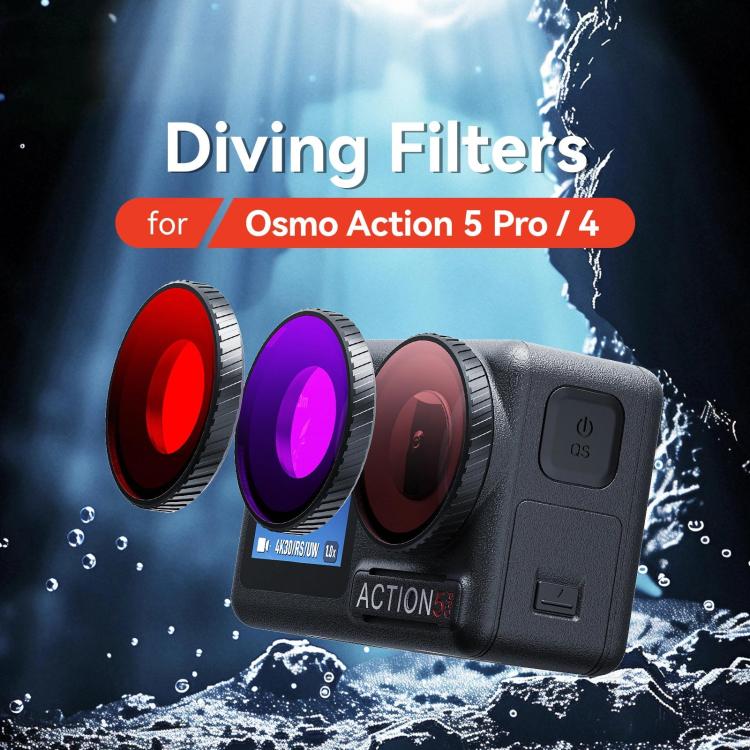 For DJI Osmo Action 5 Pro / Action 4 aMagisn Anti-Fog Dive Filter Lens Seamlessly Adapted To Waterproof Cases(Red) - Lens Filter by aMagisn | Online Shopping UK | buy2fix