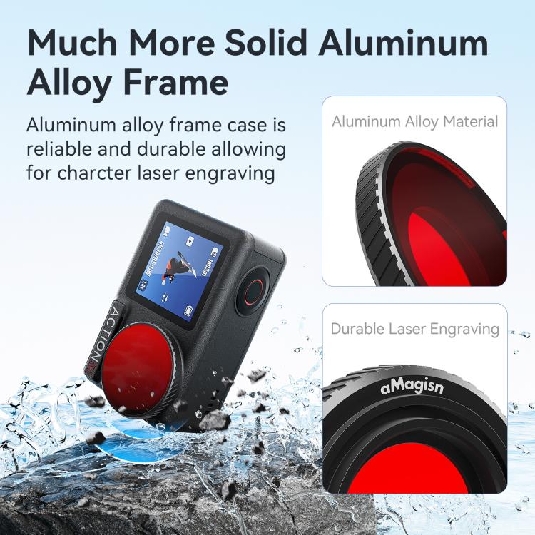 For DJI Osmo Action 5 Pro / Action 4 aMagisn Anti-Fog Dive Filter Lens Seamlessly Adapted To Waterproof Cases(Purple) - Lens Filter by aMagisn | Online Shopping UK | buy2fix