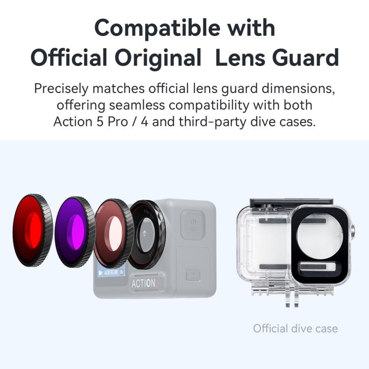 For DJI Osmo Action 5 Pro / Action 4 aMagisn Anti-Fog Dive Filter Lens Seamlessly Adapted To Waterproof Cases(Red) - Lens Filter by aMagisn | Online Shopping UK | buy2fix