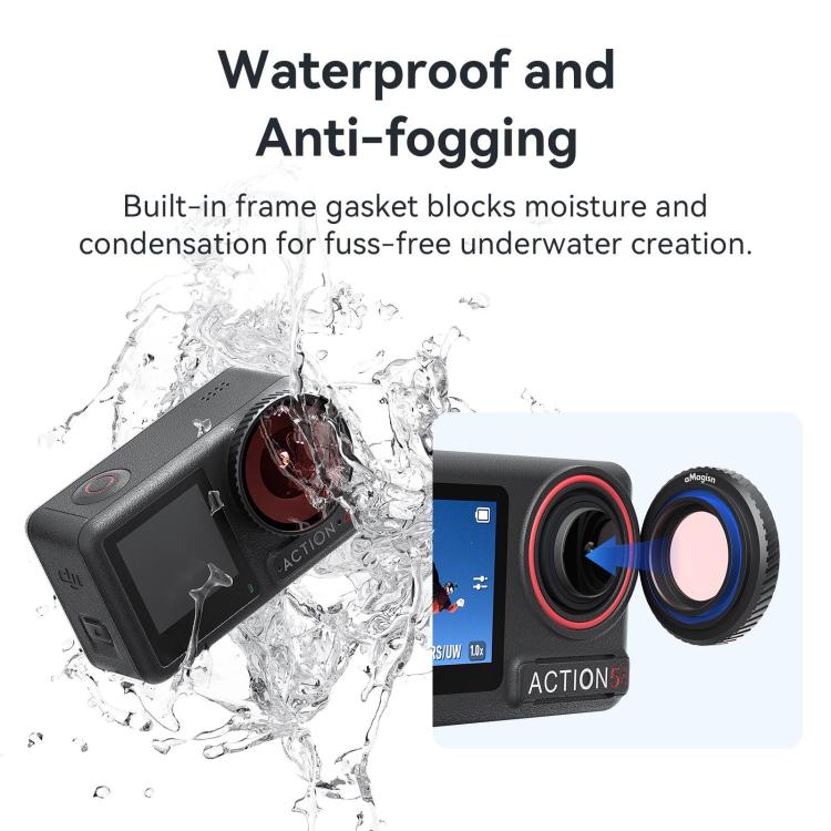 For DJI Osmo Action 5 Pro / Action 4 aMagisn Anti-Fog Dive Filter Lens Seamlessly Adapted To Waterproof Cases(Purple) - Lens Filter by aMagisn | Online Shopping UK | buy2fix