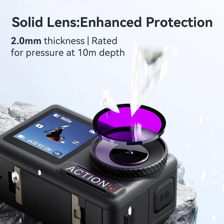 For DJI Osmo Action 5 Pro / Action 4 aMagisn Anti-Fog Dive Filter Lens Seamlessly Adapted To Waterproof Cases(Purple) - Lens Filter by aMagisn | Online Shopping UK | buy2fix