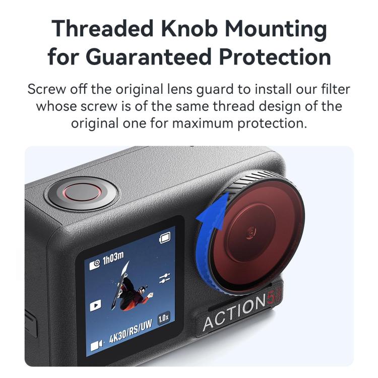 For DJI Osmo Action 5 Pro / Action 4 aMagisn Anti-Fog Dive Filter Lens Seamlessly Adapted To Waterproof Cases(Red) - Lens Filter by aMagisn | Online Shopping UK | buy2fix