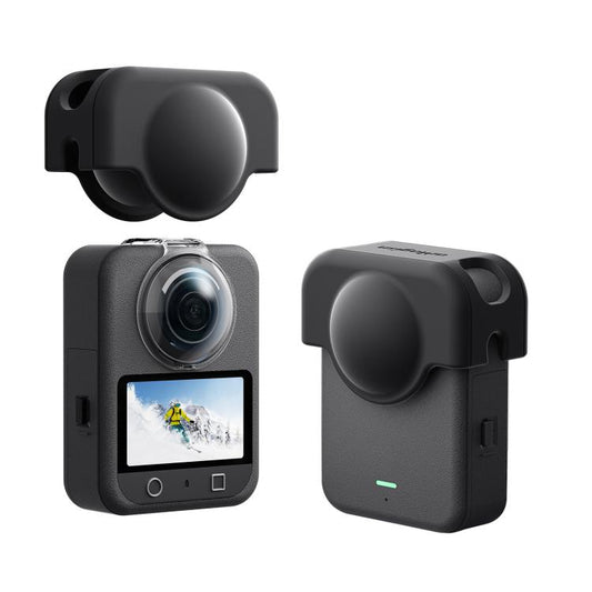 For DJI Osmo 360 aMagisn Silicone Lens Cap Anti-scratch Lens Protective Case(Black) - Case & Bags by aMagisn | Online Shopping UK | buy2fix