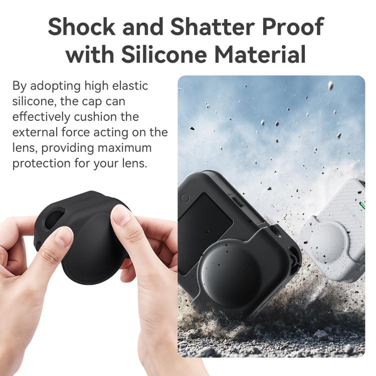 For DJI Osmo 360 aMagisn Silicone Lens Cap Anti-scratch Lens Protective Case(Black) - Case & Bags by aMagisn | Online Shopping UK | buy2fix
