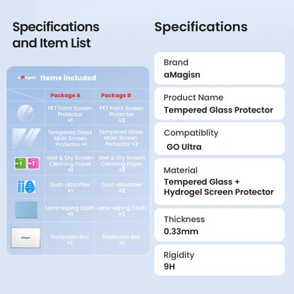 For Insta360 GO Ultra aMagisn Tempered Glass Screen Protector Camera Lens Film, Spec: 2 Sets - Len Accessories by aMagisn | Online Shopping UK | buy2fix