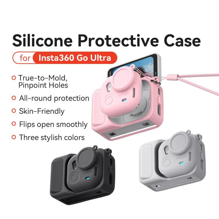 For Insta360 Go Ultra aMagisn Silicone Protective Case Kit All-round Protection Shell(Gray) - Case & Bags by aMagisn | Online Shopping UK | buy2fix