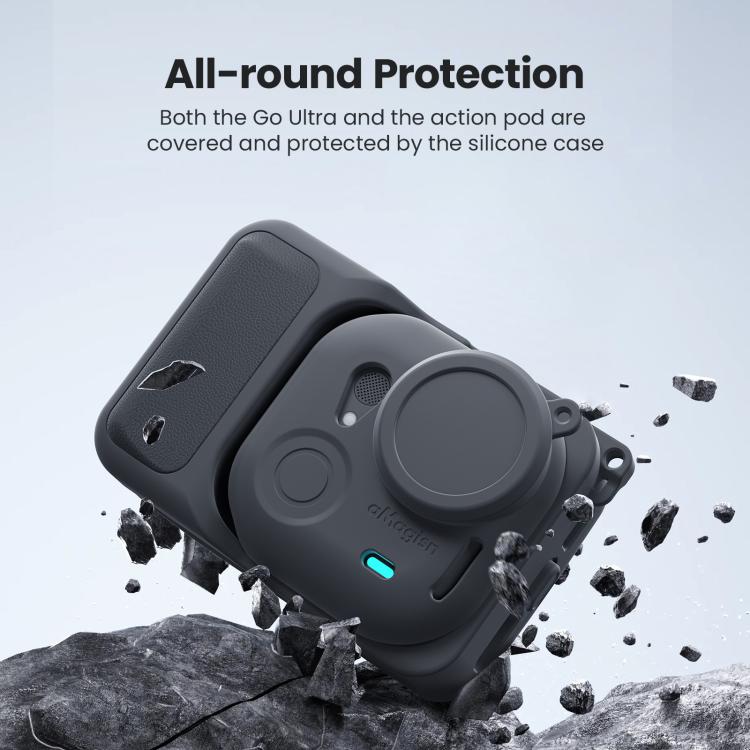For Insta360 Go Ultra aMagisn Silicone Protective Case Kit All-round Protection Shell(Gray) - Case & Bags by aMagisn | Online Shopping UK | buy2fix
